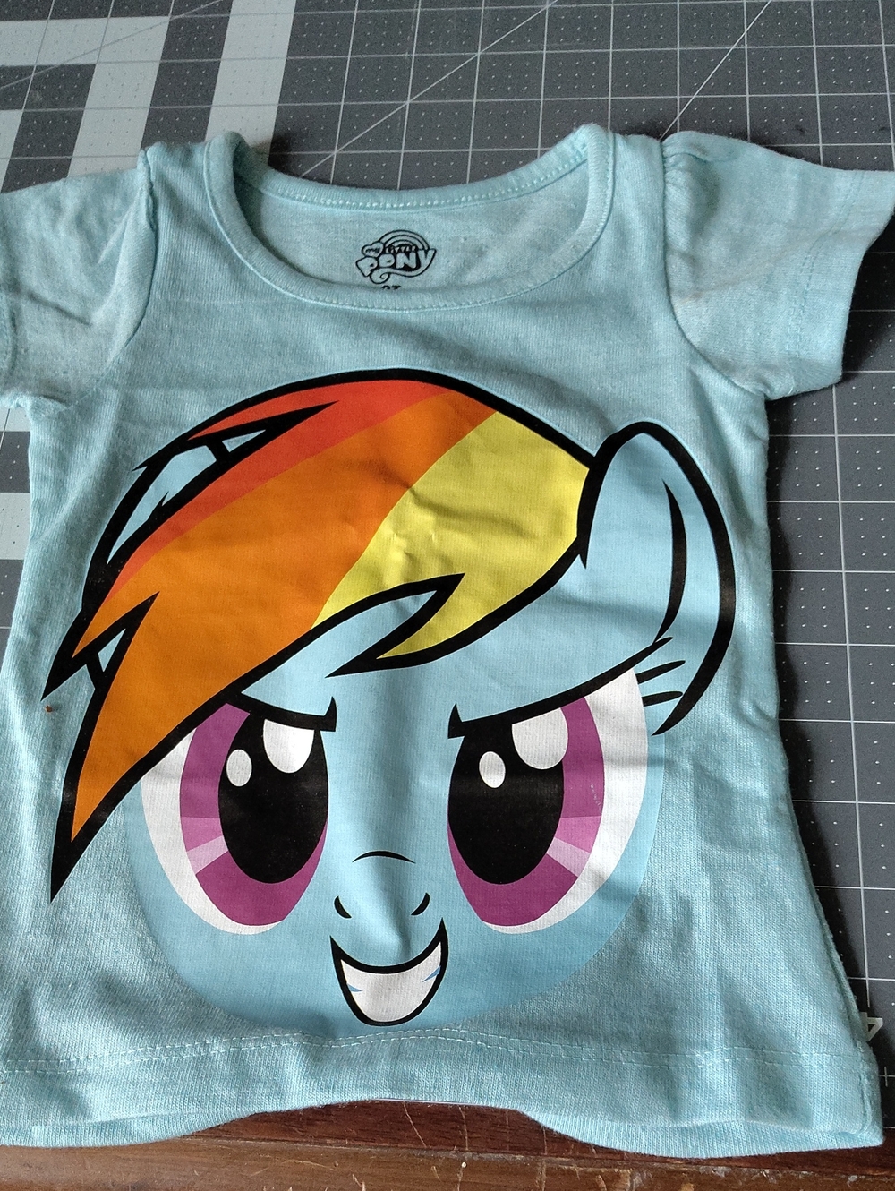 My Little Pony Light Blue Rainbow Dash Face Tee You Are Getting Two Tops.
